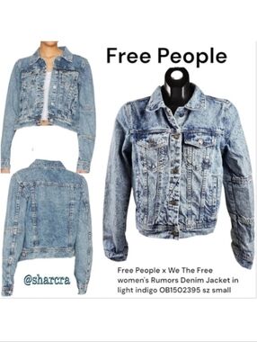 Free People x We The Free women's Rumors Denim Jacket light indigo OB1502395 S